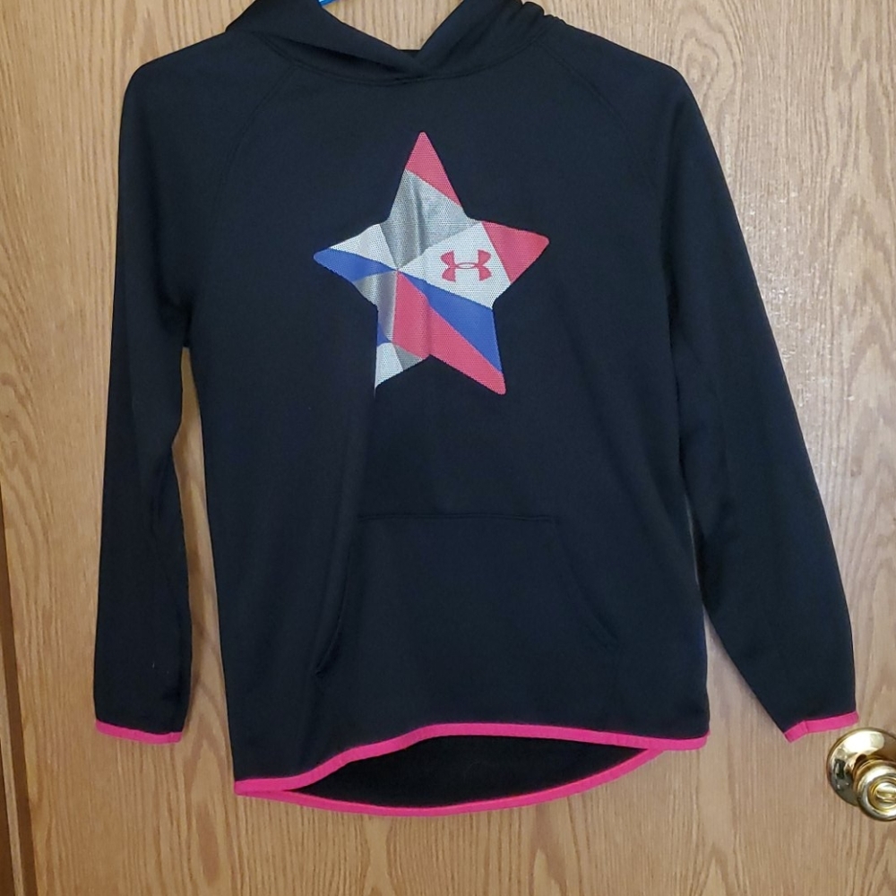 Black underarmour  hoodie with pink purple star